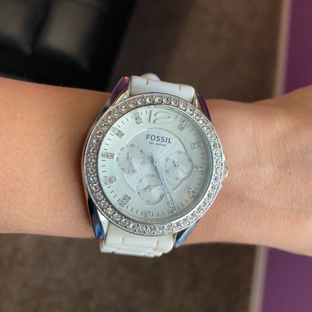 Women’s White Fossil Watch